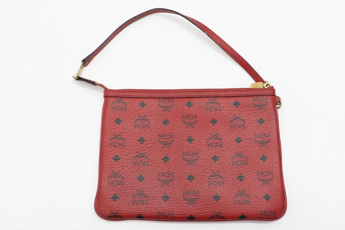 Mcm Pre-owned Women's Leather Cross Body Bag - Red - One Size