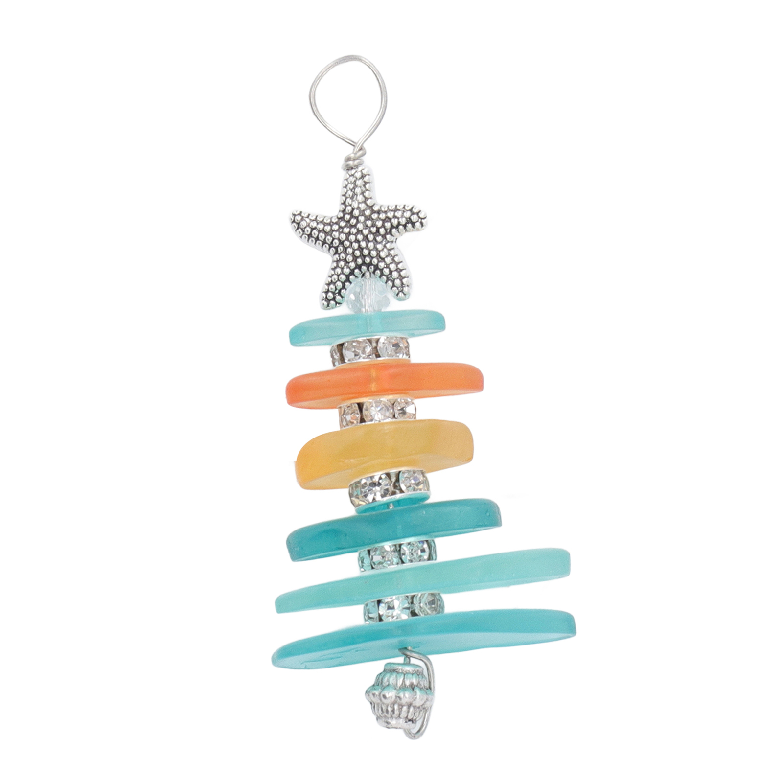 Sea Glass Christmas Tree Handmade Ocean Themed Christmas Tree Ornament