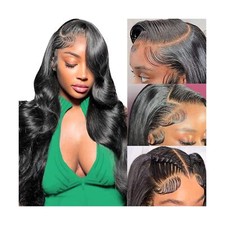 13x6 Lace Front Wigs Human Hair Pre Plucked 180 Density 26 Inch HD Body Wave ...