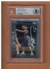 VINCE CARTER AUTOGRAPHED 1998-99 TOPPS DRAFT BASKETBALL CARD SIGNED BECKETT AU