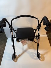 Medline Guardian Steel Rollator Walker, Black, 300lbs Capacity,6" Wheels