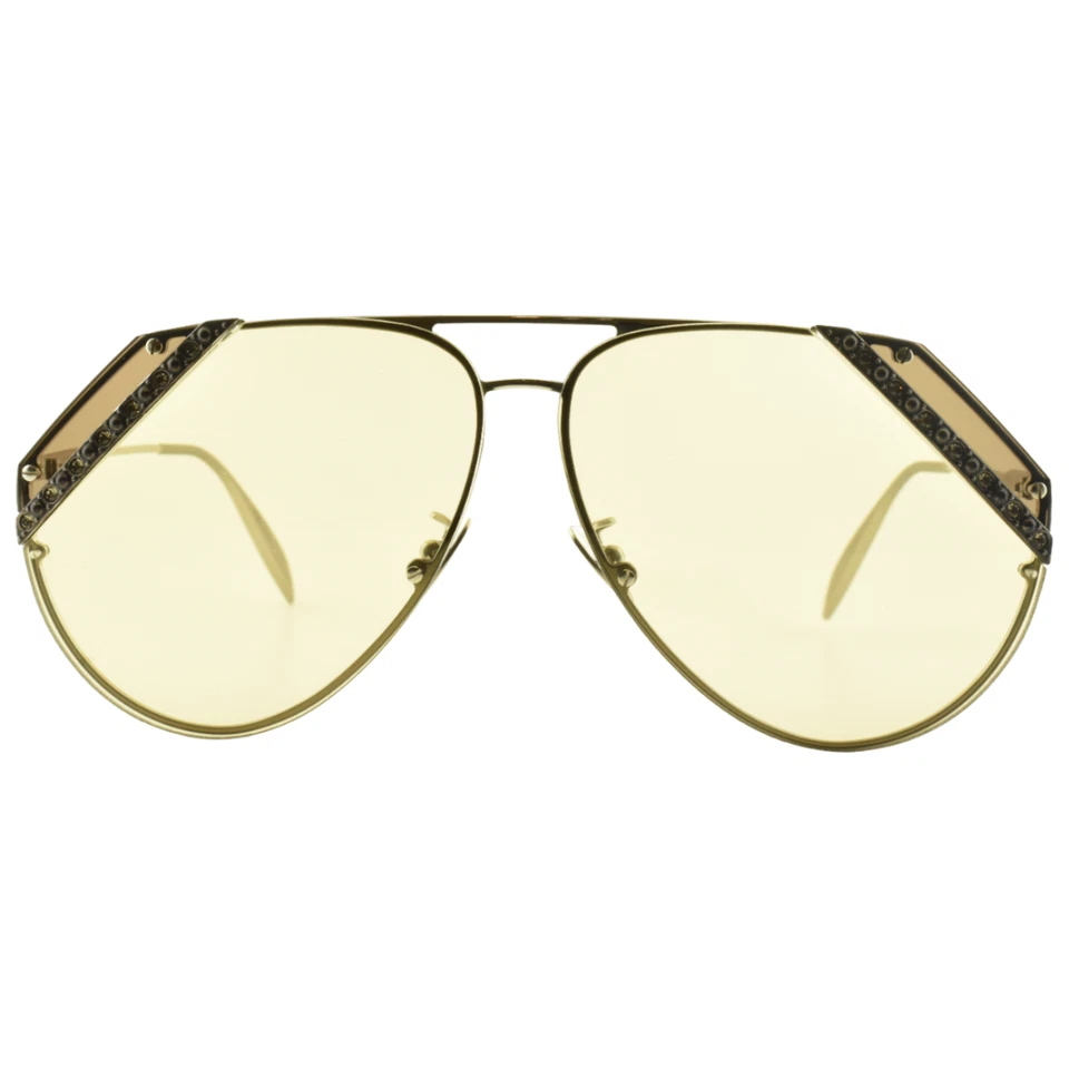 ¡¡NUEVO!! Gafas de sol Alexander McQueen AM 0117S 004 plateadas ovaladas borde completo para mujer Foto 3 de 4