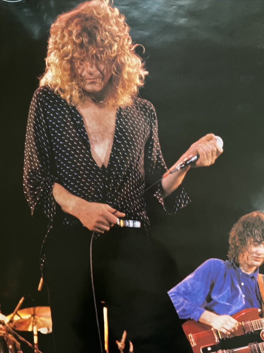 Vintage Original Poster Robert plant jimmy page 1980s Led Zeppelin