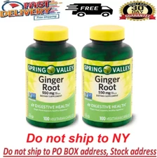 Spring Valley Ginger Root Capsules 550 mg 100-Count, Pack of 2