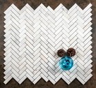 Calacatta Oro Polished Marble Herringbone Mosaics Wall & Floor Tiles - per SQM