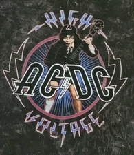 Men's Acdc High Voltage Graphic T-Shirt Sz XL Black