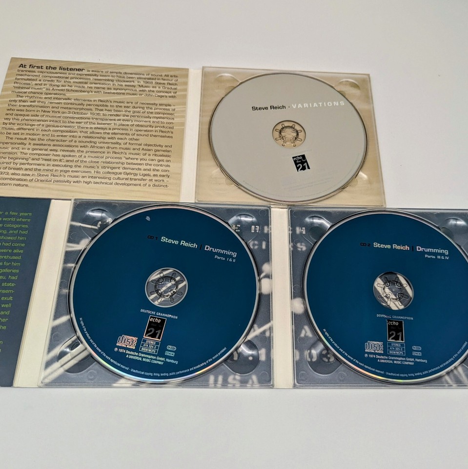 STEVE REICH 6 CD LOT Drumming Tehillim Six Pianos Its Gonna Rain