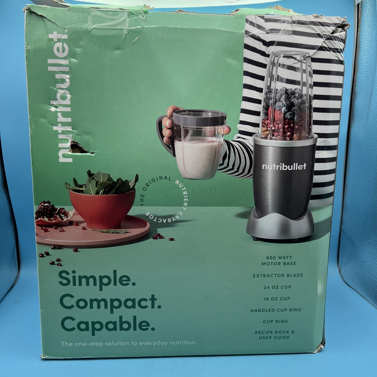 NutriBullet (Red) Hi-Speed Blender/Mixer, 8-Piece Set. (Condition