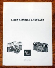 LEICA SEMINAR ABSTRACT 6 page foldout pamphlet