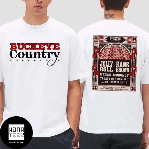 Buckeye Country Superfest Line Up At Ohio Stadium 2025 Fan Gifts Shirt Size S-3X