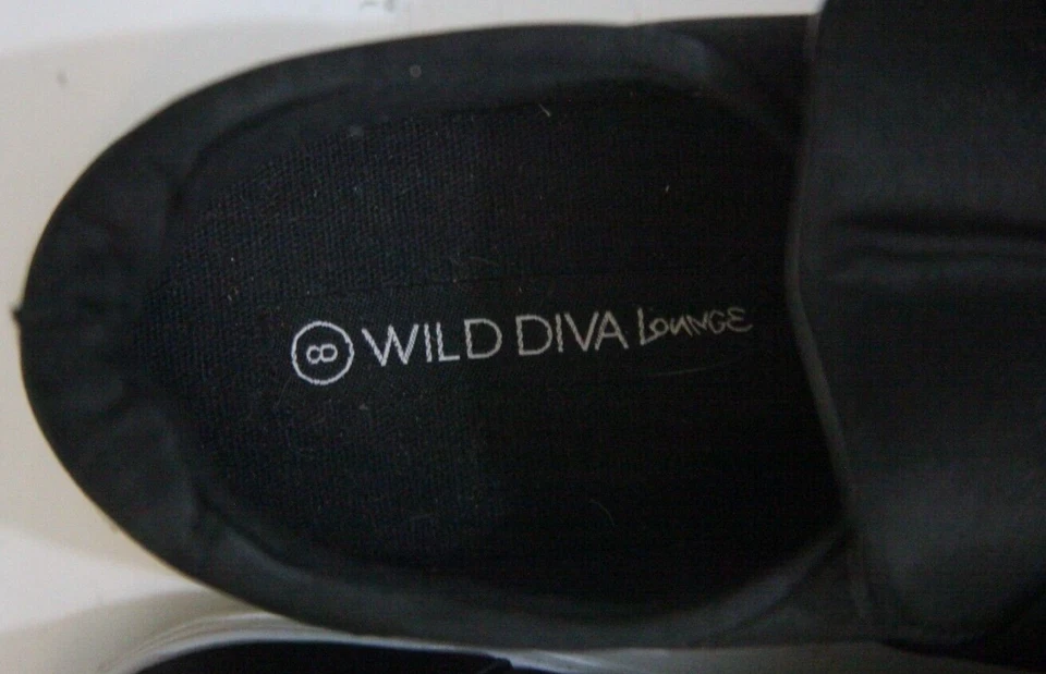 Zapatillas deportivas de vestir planas Wild Diva para mujer zapatos negros blancos lazo talla ocho 8 P282 Foto 4 de 4