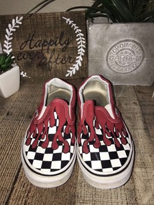 red checkered flame vans