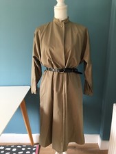 Vintage Versace Size 12 Long Coat Jacket Khaki Gianni 80s 90s Batwing