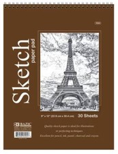 30 Sheets 9" X 12" Top Bound Spiral Premium Sketch Book Paper Pad