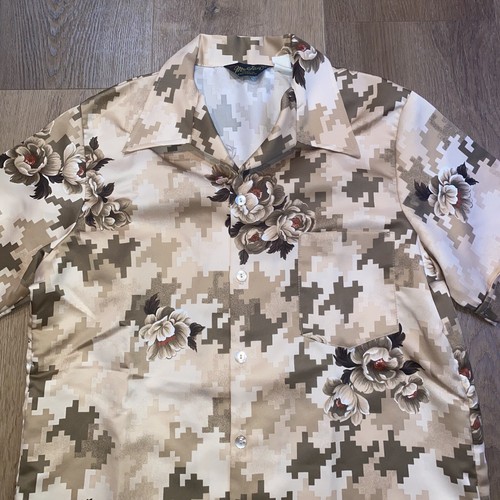 Vtg 60s 70s Disco Shirt Mr Jan Mens Polyester Floral Saturday Night Fever Large - Picture 7 of 11