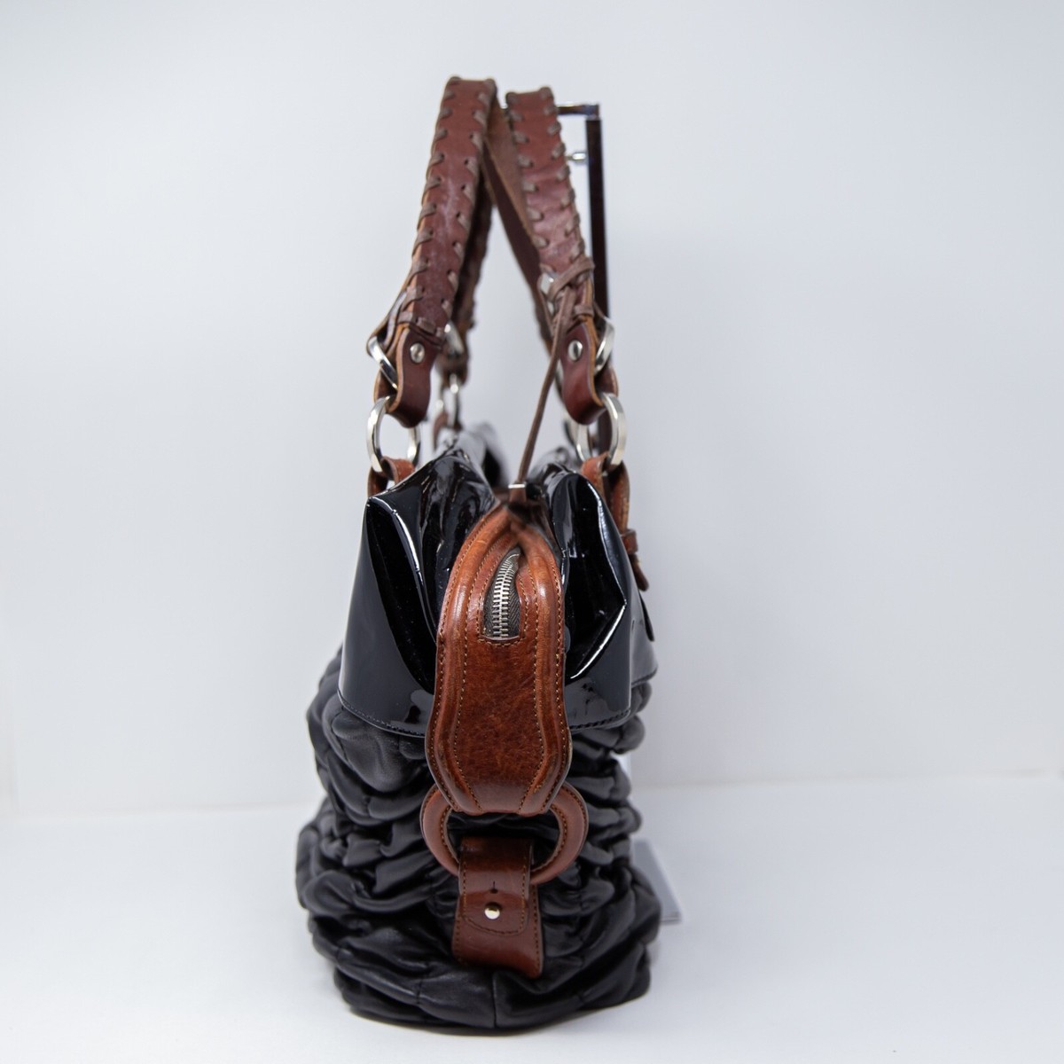 Pauric Sweeney Overnight Patent Leather Oversized Shoulder Purse 