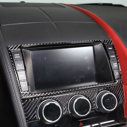 Carbon Fiber Center Console Trim Sticker Set Fit For Jaguar F-TYPE 2013-2022 - Picture 3 of 11