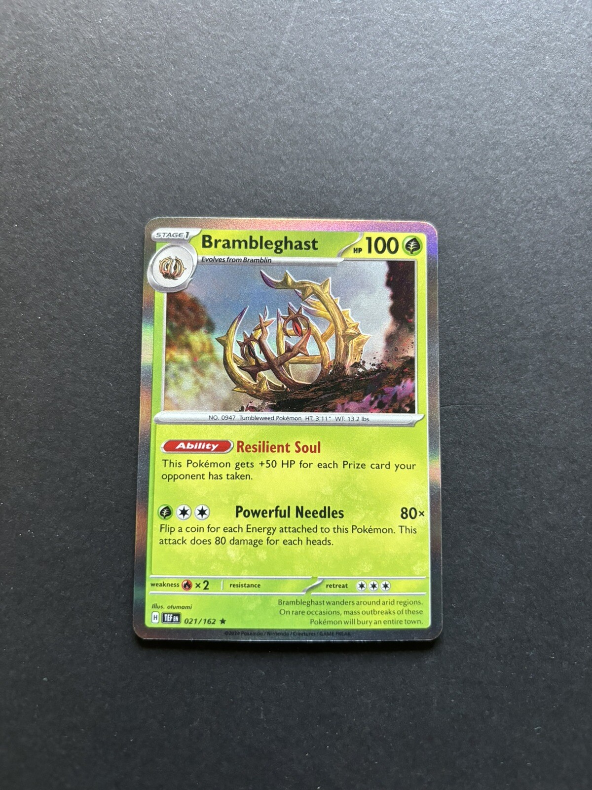 2024 Pokémon Temporal Forces - Brambleghast Holo No. 21/162