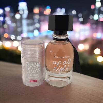 Victoria s Secret Up All Night Eau De Parfum Spray and Party Stick Shimmer Balm
