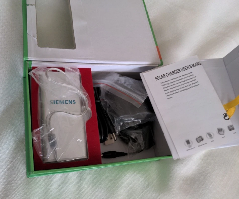 Cargador de energía solar Siemens de colección para teléfono móvil Dig. Dispositivos para cámara PDA Mp3 Mp4 Foto 4 de 4