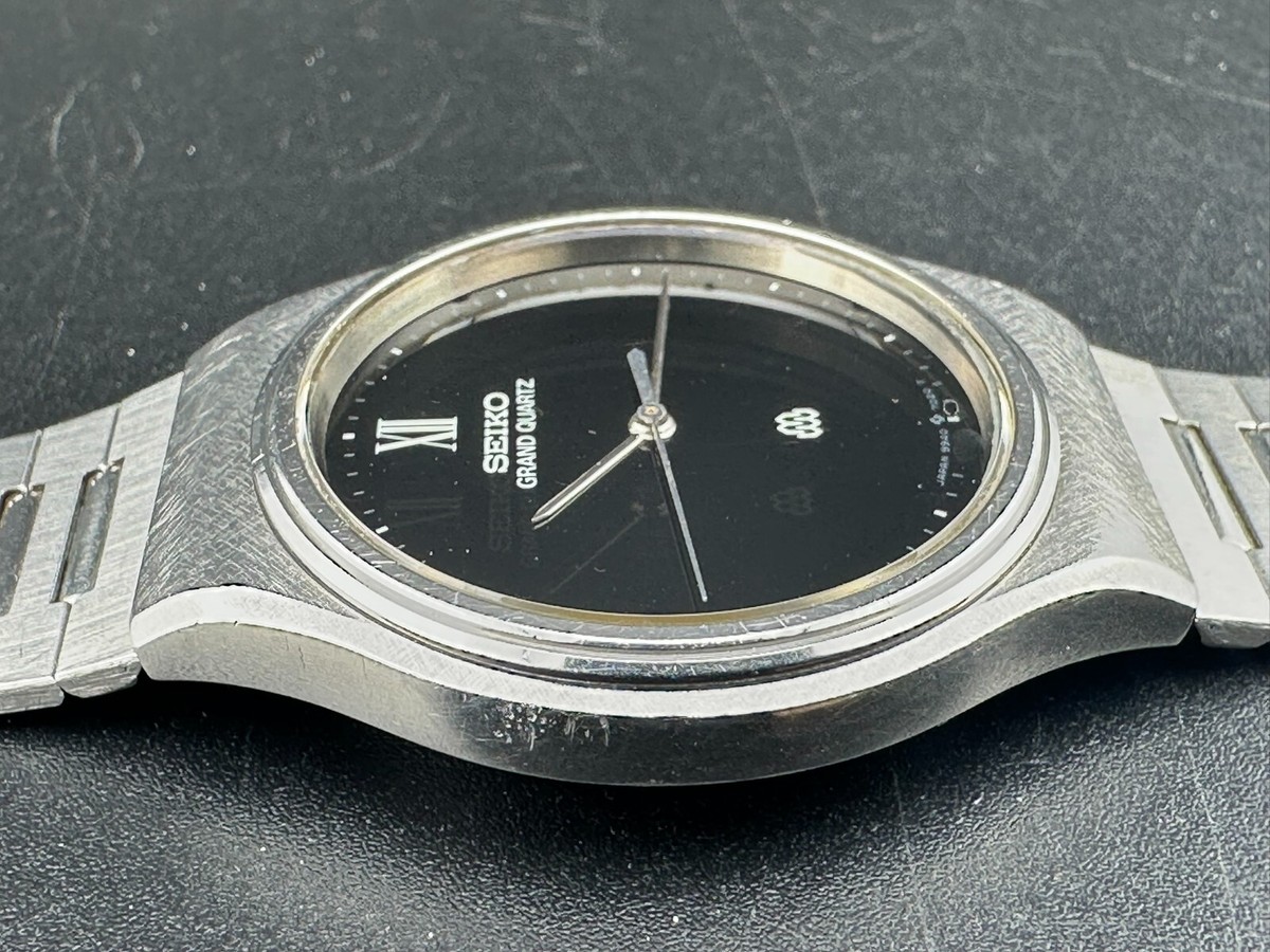1979 Seiko Grand Quartz Men's Black Dial Stainless Steel