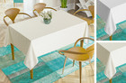 Large or Extra Large Luxury Jacquard Tablecloth, Water Repellent, Cream or White