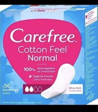 Carefree Cotton Feel Normal Panty Liners, 56 Count (Pack of 3) Total 168