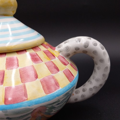 SALE MacKenzie Childs Hand-Painted Vintage 1996 Wallcourt Teapot Imrie Pattern - Picture 3 of 10