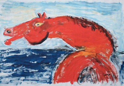 rotes Pferde xxl - 160x110  Acrylmalerei Sonja Zeltner-Müller  expressiv modern