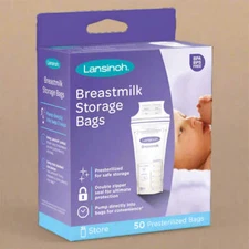 Lansinoh Breast Milk Storage Bags (50 Count / 6oz Each)