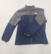 The North Face Blue Gray Waffle Fleece Jacket - Boys Size Large 14-16
