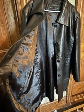 Leather Elements 90s Vintage Black Leather Button Jacket Uk Women's Size Xxl 20