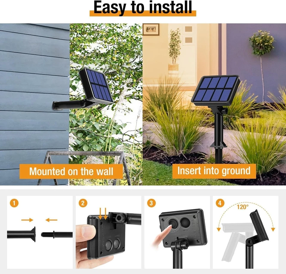 2 Pack Solar powered String Lights Outdoor Garden Waterproof 10M x2 Fairy 8 Mode - Image 3 of 4