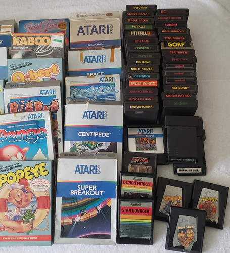 Atari 2600 & 5200 Lot - 45+ Cartridges & Boxed Games, Pac-Man, Q*bert, Popeye