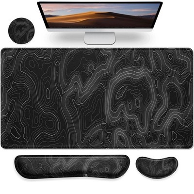 4 in 1 Mouse Pad and Keyboard Wrist Rest Set, Large Mouse Pad with Memory Foa...