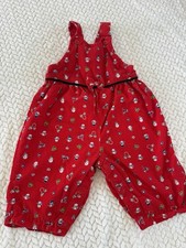 VGT 90s Baby B  Gosh Oshkosh Corduroy Winter Overalls SZ 6-9m Bubble Snowman
