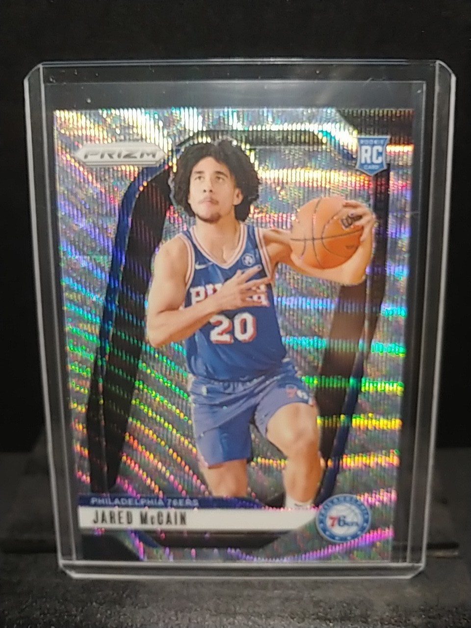 Jared McCain 2024-25 Panini Prizm RC Silver Wave Prizm #222