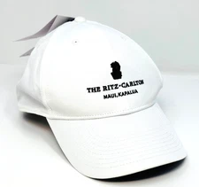 The Ritz Carlton Maui Kapalua Nike Golf Club Cap White Embroidered Unisex NWT