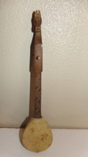 Vintage Antique BALKAN Gusle Fiddle Carved Horse Musical Instrument