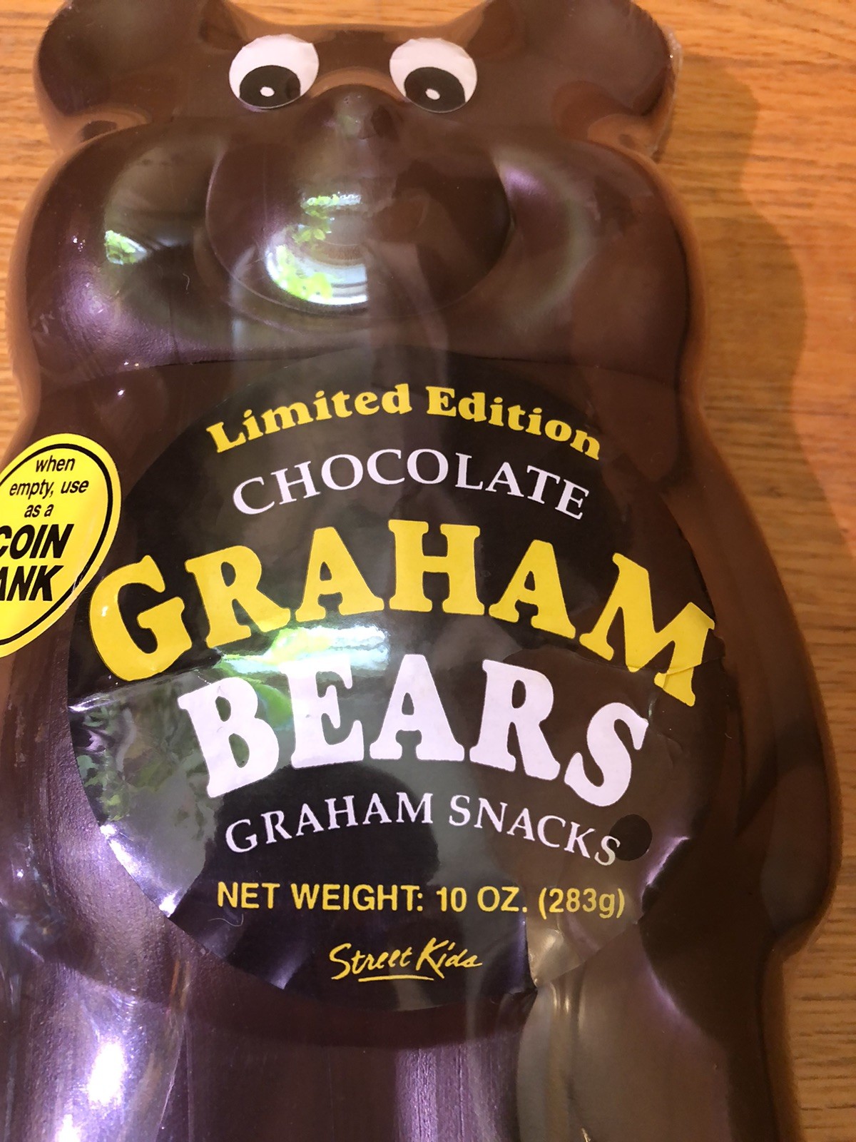 Street Kids Teddy Bear Plastic Blow Mold Coin Bank Graham Storage Brand New VTG