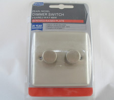 Image of Wickes Pearl Nickel 2 Gang 2 Way 400W Dimmer Switch