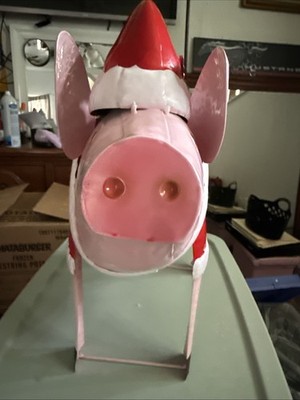 Metal Pig In Santa Outfit