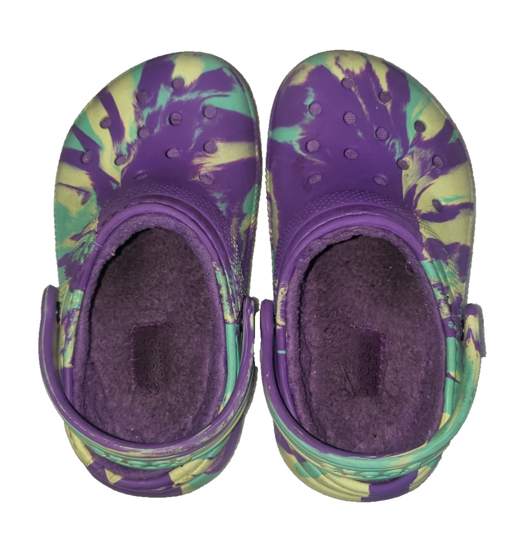 Crocs Kids Classic Marbled Tie Dye Lined Clog Toddler Size C9 image 8