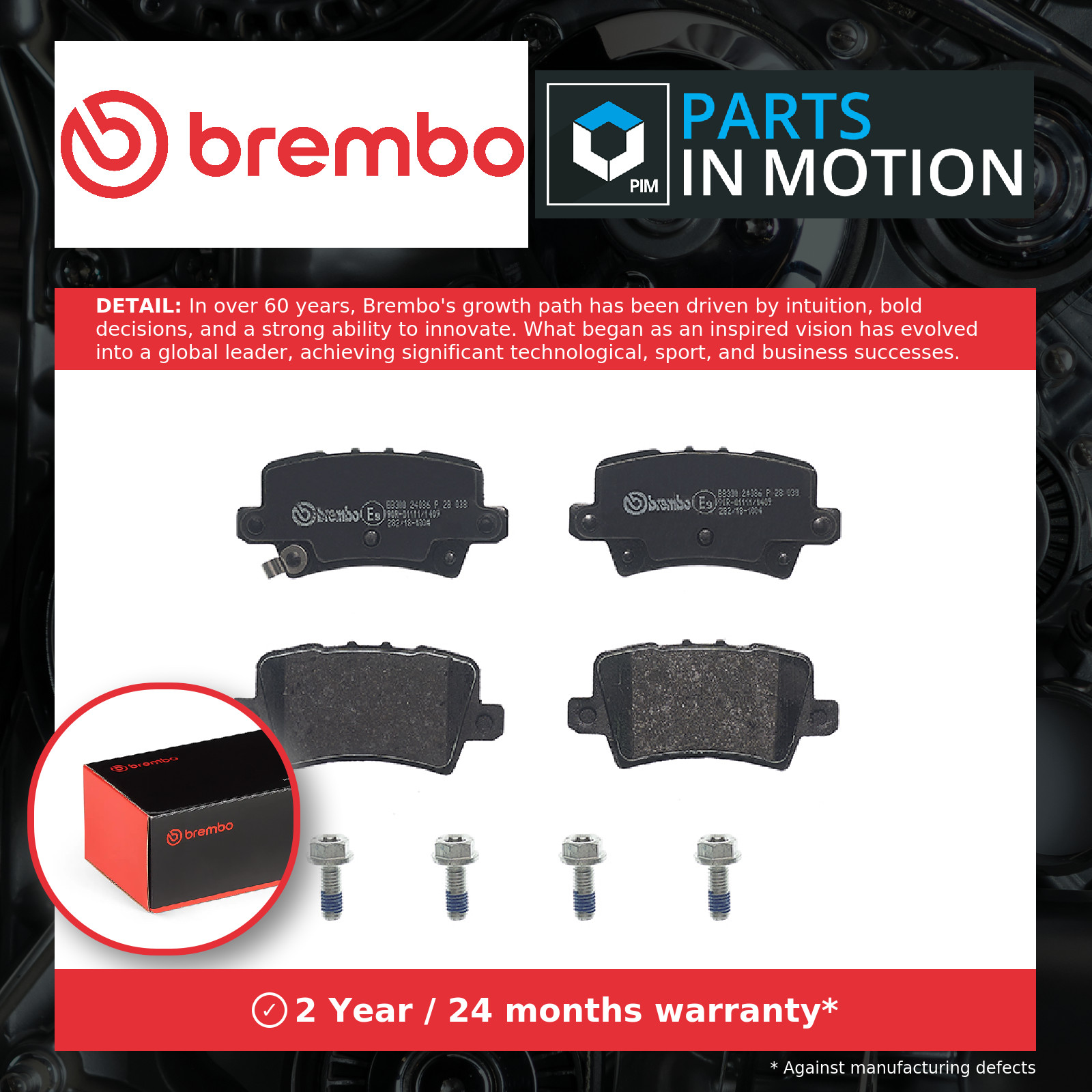 Brembo Rear P28038 Brake Pads Fits Honda Civic 43022SMGE00 43022SMGE01 - Image 2