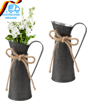 2 StüCk Blumenvase, Milchkanne Aus Metall Vase, Landhausstil Deko, Rustikale Dek