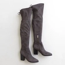 Marc Fisher LTD Arletta Over The Knee Boots Faux Suede Block Heel Gray Size 8M