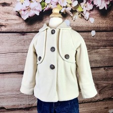 Kids Little Girls Beige Button Up Teddy Bear ...