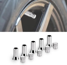 Tr414 - Universal Tpms Chrome Valve Stem Sleeve Covers And Cap Dress Up Kit- Set