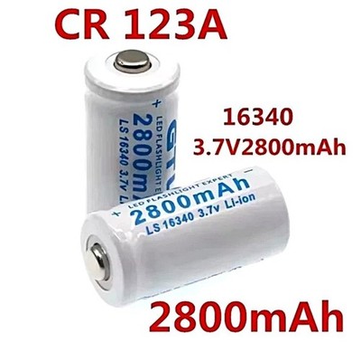 1 - 4X Akku 16340 CR123A 2800 mAh Akku 3,7V Wiederaufladbar Batterien 34 x 16 mm