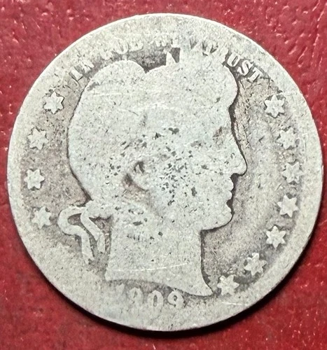1909-O Barber Silver Quarter. Rare Key Date. Free Shipping